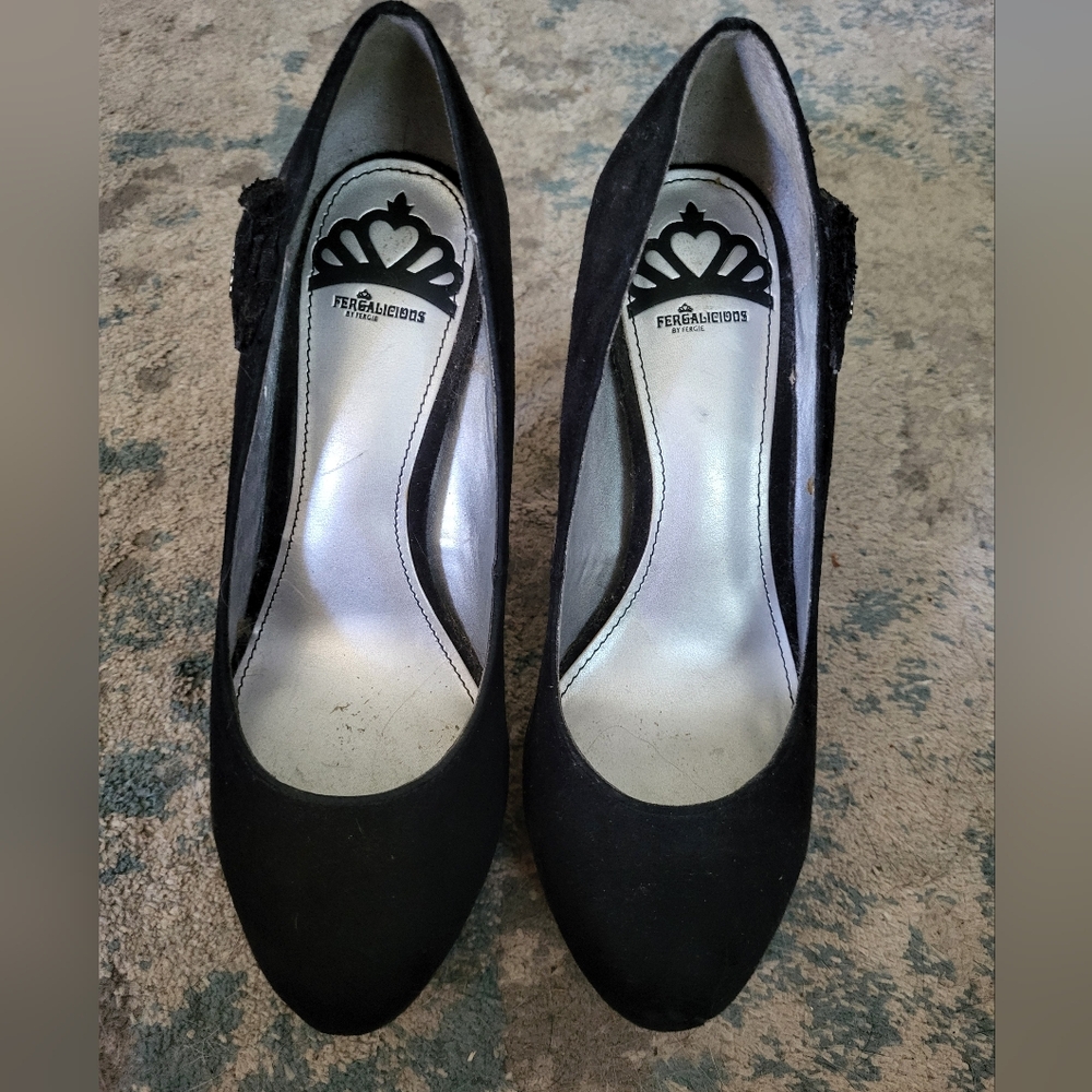 Black high heel shoes